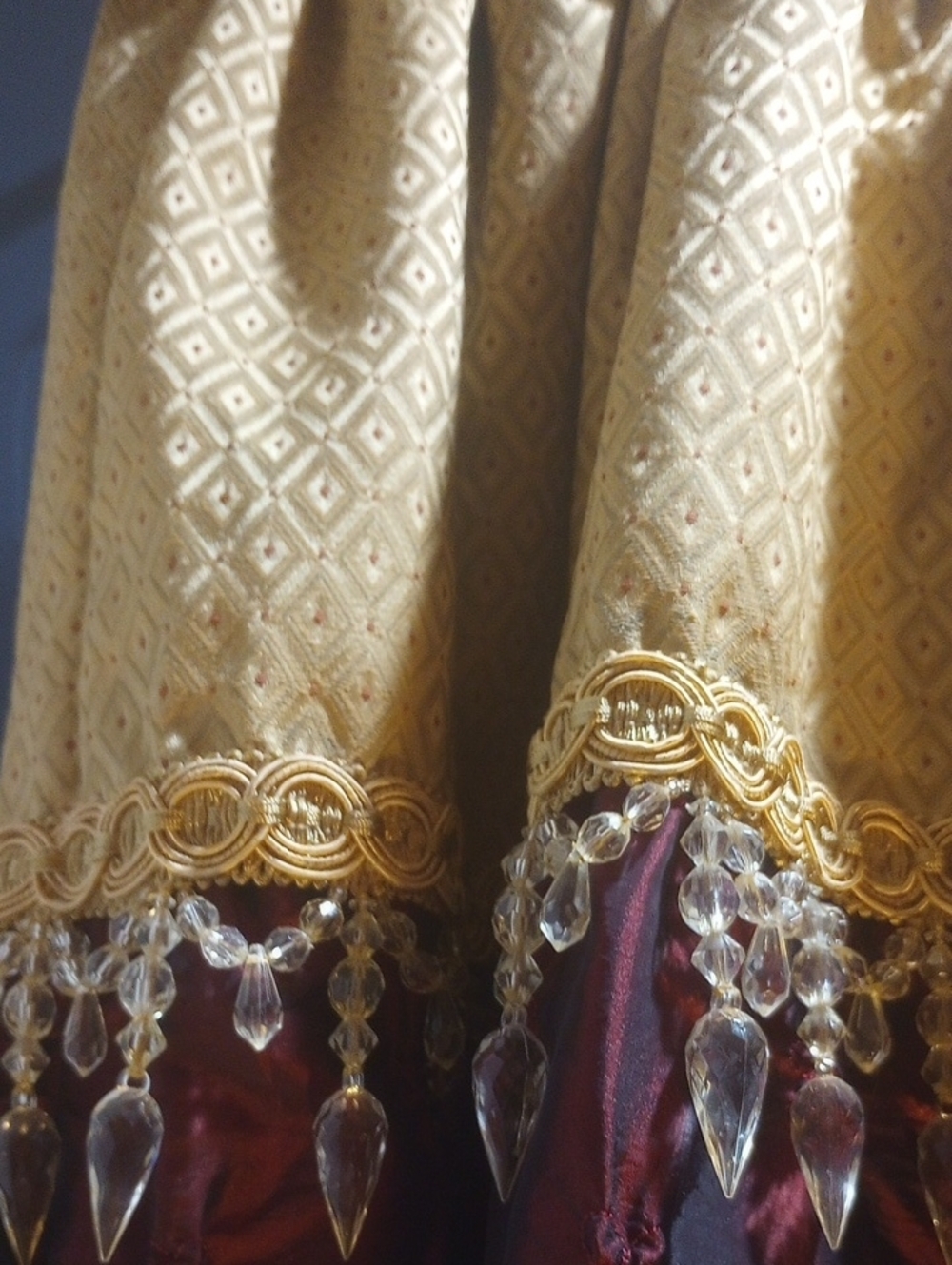 Rich Burgundy and Gold Drapery (This Listing Is For 1 Large Window Only) - Picture 5 of 16